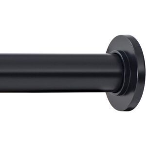 Ivilon Tension Curtain Rod or Shower Rod Simple Minimal Design 54"-90" Black